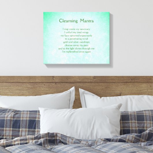 Groen Blauw Inspirerend Energie Reinigingsdoek Canvas Afdruk (Insitu (Slaapkamer))