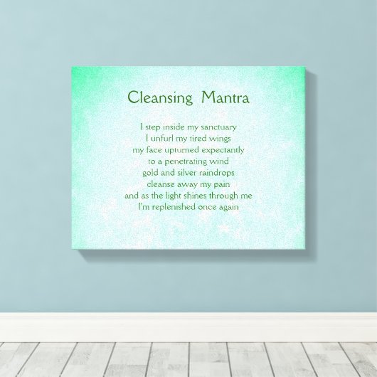 Groen Blauw Inspirerend Energie Reinigingsdoek Canvas Afdruk (Insitu (Houten vloer))