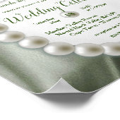 Groen, blauw, ivoor, gouden zijde en parel, bruilo poster (Hoek)