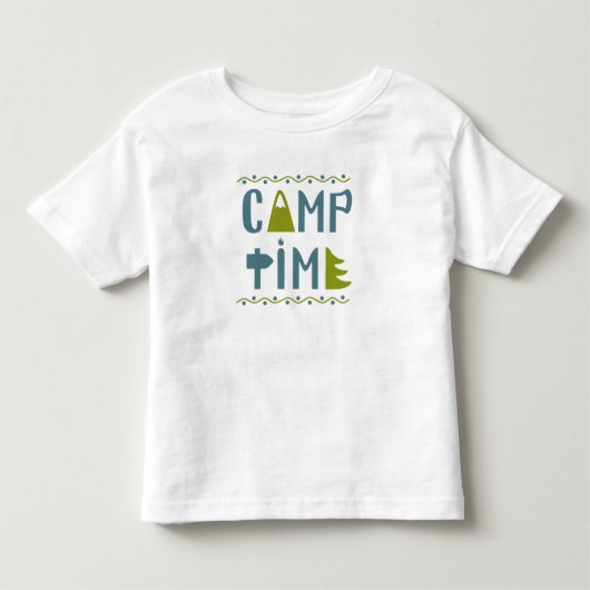 Groen Blauw Kamp Tijd Natuur Shirt (Voorkant)