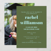 Groen Blauw Klasse van 2025 Foto Graduation Party Kaart (Voorkant / Achterkant)