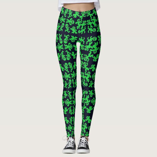 Groen blauw leggings (Voorkant)