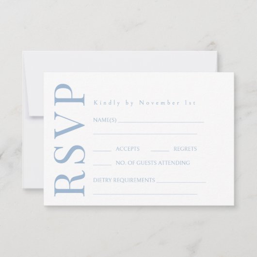 Groen blauw lente bloementuin bruiloft RSVP kaarte (Voorkant)