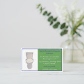 Groen Blauw Loodgieter Loodgieter Diensten Toilet Visitekaartje (Staand voorkant)