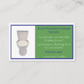 Groen Blauw Loodgieter Loodgieter Diensten Toilet Visitekaartje (Voorkant)