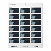 Groen & Blauw Lush Bloemen Adreslabel Etiket (Full Sheet)
