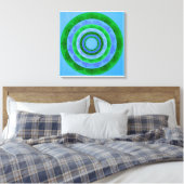 Groen blauw Mandala Canvas Print (Insitu (Slaapkamer))