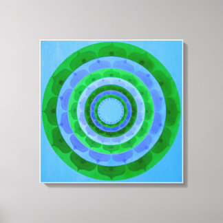 Groen blauw Mandala Canvas Print
