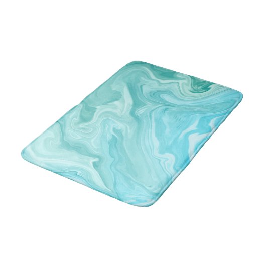 Groen & Blauw Marmeren Werveltje Abstracte Ocean B Badmat (Gekanteld)