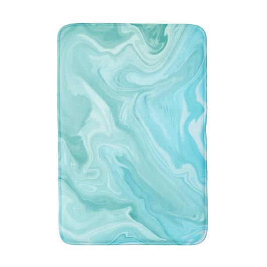 Groen & Blauw Marmeren Werveltje Abstracte Ocean B Badmat (Voorkant Verticaal)