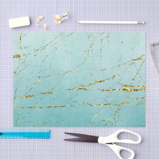 Groen blauw met goud tissuepapier (Craft)