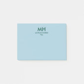 Groen Blauw Minimaal Schoon Initiaal Post-it® Notes (Voorkant)