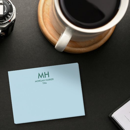 Groen Blauw Minimal Clean Initialen Post-it® Notes
