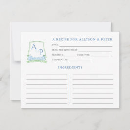 Groen Blauw Monogram Vrijgezellenfeest Recept Kaar Kaart