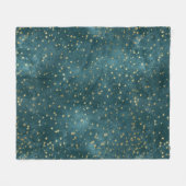 Groen blauw nachtelijke hemel blauwgroen gouden st fleece deken (Voorkant (Horizontaal))