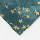 Groen blauw nachtelijke hemel blauwgroen gouden st fleece deken (Hoek)