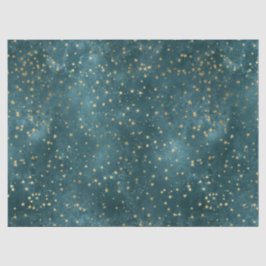 Groen blauw nachtelijke hemel blauwgroen gouden st tissuepapier