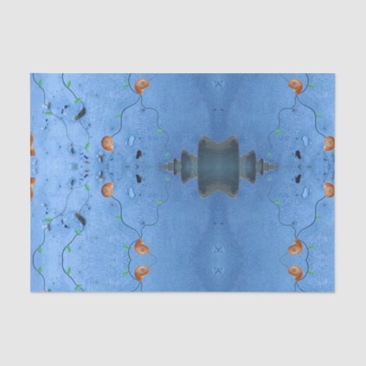 Groen & Blauw Natuur Modern Abstract Foliage Tissuepapier (Voorkant)