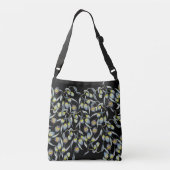 Groen Blauw Olijf Waterverf Handbeschilderd Crossbody Tas (Achterkant)