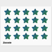 Groen Blauw Ombre Glitter Glans Sparkle Patroon  Ster Sticker (Vel)