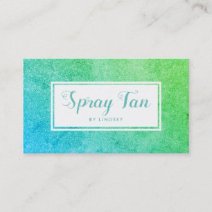 Groen Blauw Ombre Glitter Schitterende Schoonheids Visitekaartje