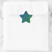 Groen blauw ombre glitter Sparkle Sparkly Pattern Ster Sticker (Tas)