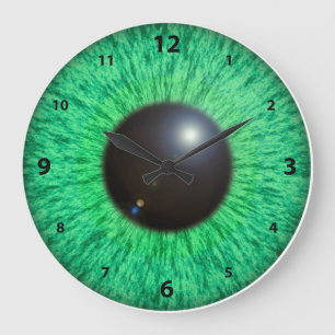Groen blauw oog met flatklok grote klok