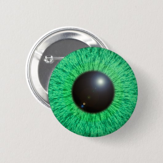 Groen blauw oog met platte Button (Voorkant /achterkant)