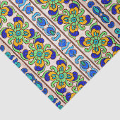 groen blauw Oranje grafisch patroon Tissuepapier (Detail)