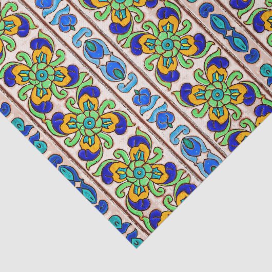 groen blauw Oranje grafisch patroon Tissuepapier (Detail)