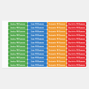 Groen, Blauw, Oranje, Rood Familie Waterdicht Labels