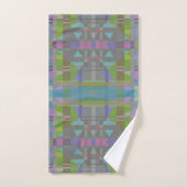 Groen blauw Paars Geometrisch Bad Handdoek (Handdoek)