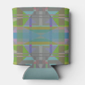 Groen blauw Paars Geometrisch Blikjeskoeler (Achterkant)