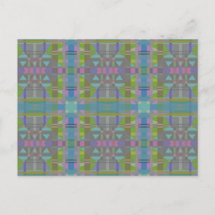 Groen blauw Paars Geometrisch Briefkaart