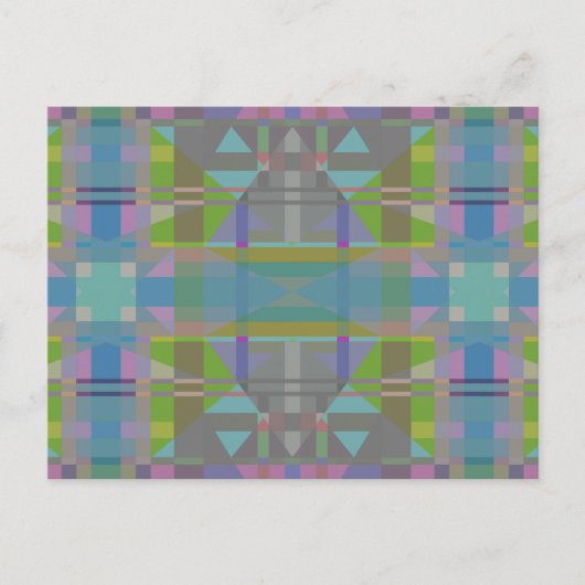 Groen blauw Paars Geometrisch Briefkaart (Voorkant)