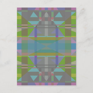 Groen blauw Paars Geometrisch Briefkaart