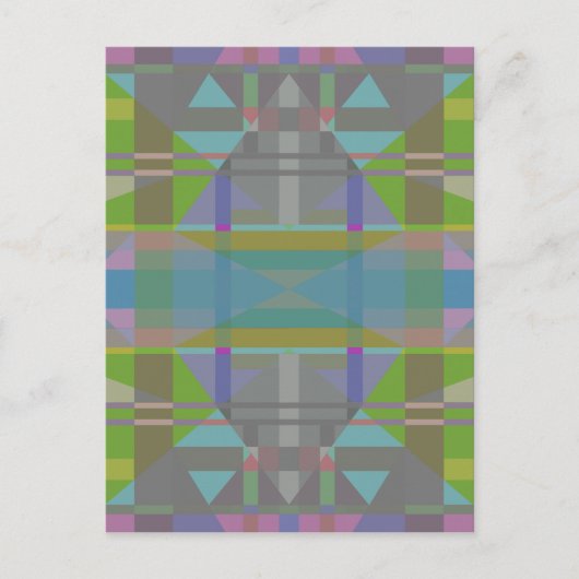 Groen blauw Paars Geometrisch Briefkaart (Voorkant)