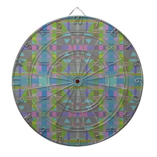 Groen blauw Paars Geometrisch Dartbord (Voorkant)