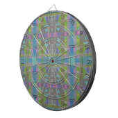 Groen blauw Paars Geometrisch Dartbord (Voorkant Rechts)