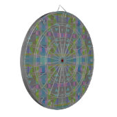 Groen blauw Paars Geometrisch Dartbord (Voorkant Links)