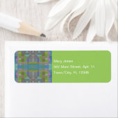 Groen blauw Paars Geometrisch Etiket (Insitu)