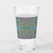 Groen blauw Paars Geometrisch Glas (Achterkant)
