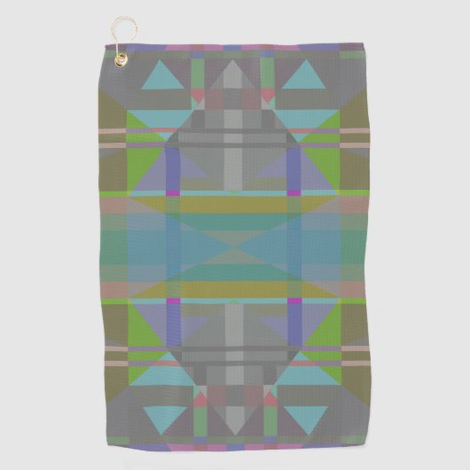 Groen blauw Paars Geometrisch Golfhanddoek (Voorkant)
