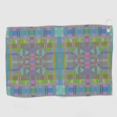 Groen blauw Paars Geometrisch Golfhanddoek (Horizontaal)