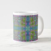 Groen blauw Paars Geometrisch Grote Koffiekop (Voorkant rechts)