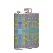 Groen blauw Paars Geometrisch Heupfles (Rechts)