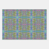 Groen blauw Paars Geometrisch Inpakpapier Vel (Voorkant 3)