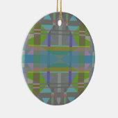 Groen blauw Paars Geometrisch Keramisch Ornament (Rechts)
