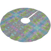 Groen blauw Paars Geometrisch Kerstboom Rok (Gekanteld)