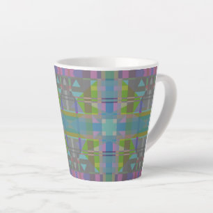Groen blauw Paars Geometrisch Latte Mok